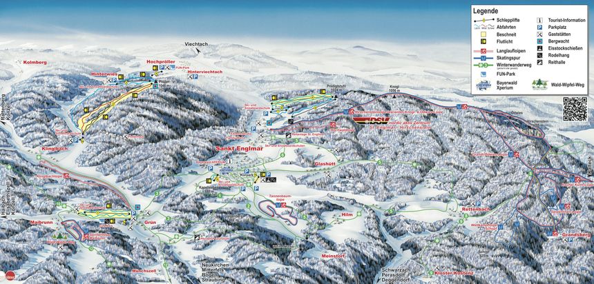 Loipenplan Langlaufzentrum Sankt Englmar - Hirschenstein