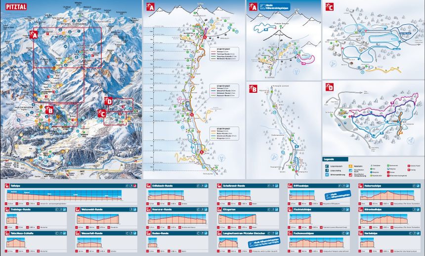 Trail Map Pitztal Valley and Glacier