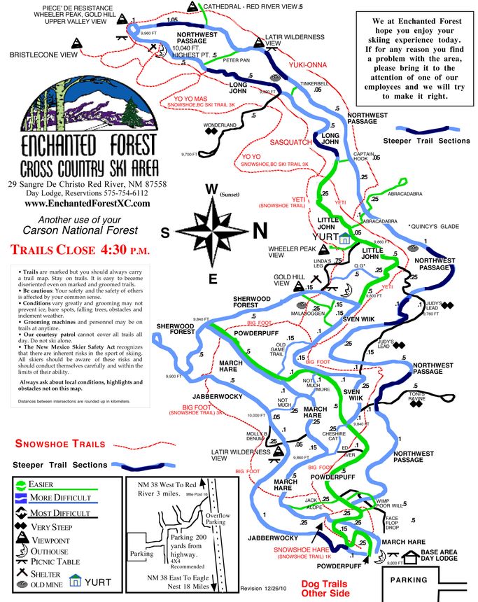 Trail Map Enchanted Forest Cross Country Ski Area