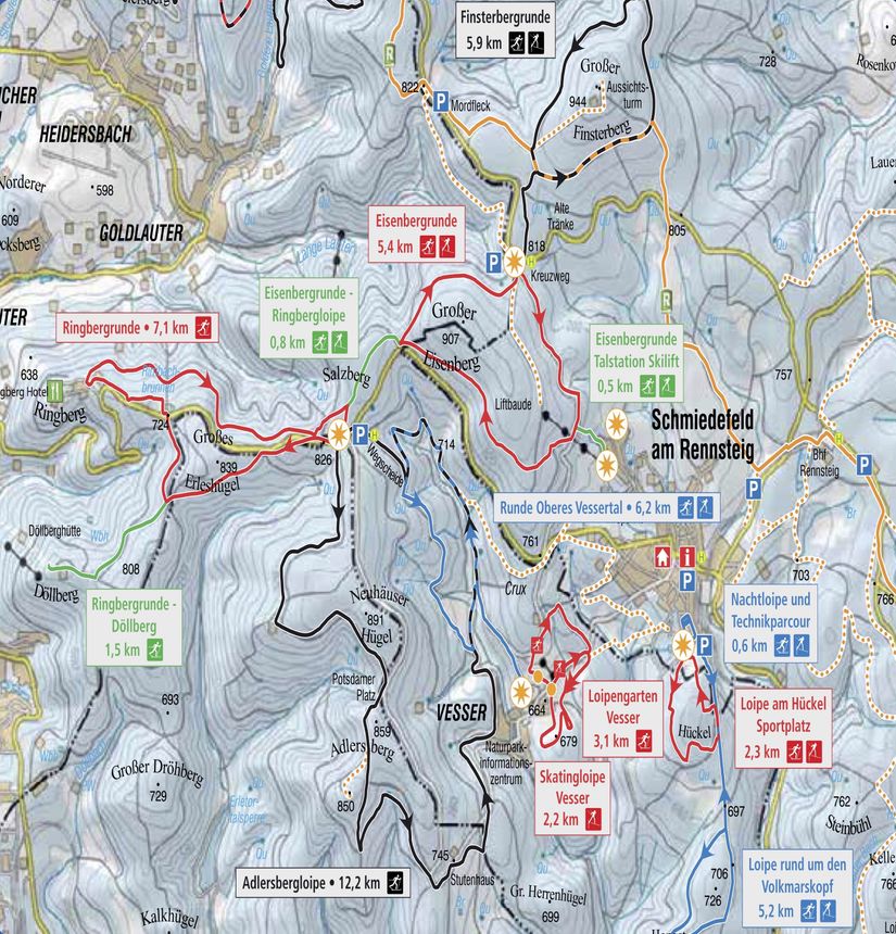 Trail Map Suhl - Schmiedefeld (Rennsteig)