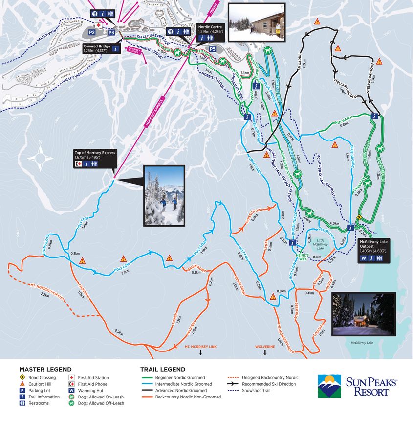 Loipenplan Sun Peaks Resort
