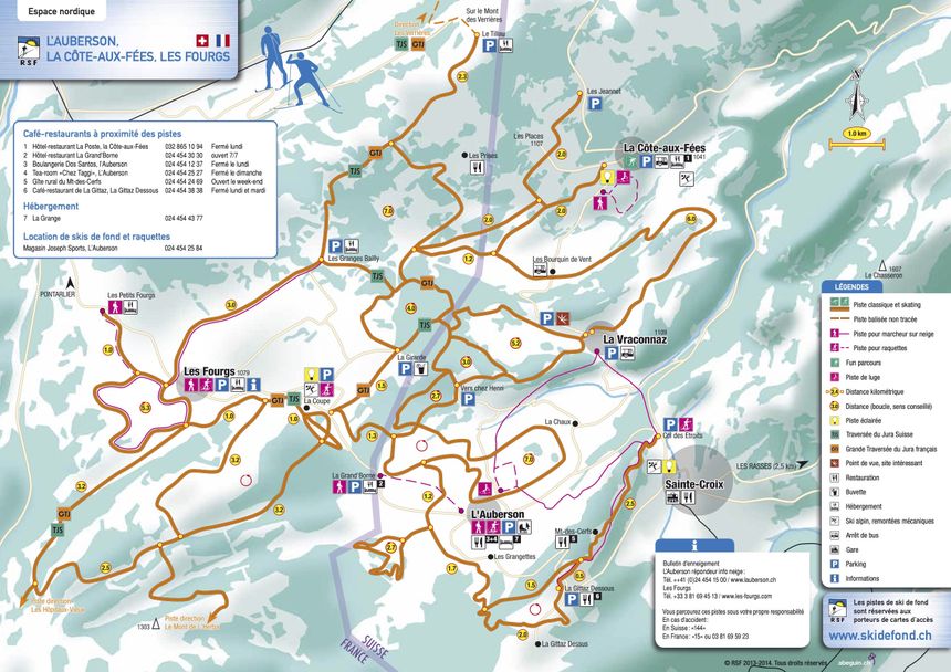 Loipenplan Sainte Croix - Les Rasses