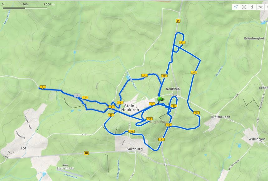Loipenplan Salzburger Kopf - Stein-Neukirch