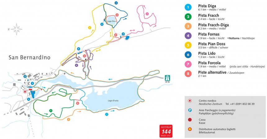 Loipenplan San Bernardino