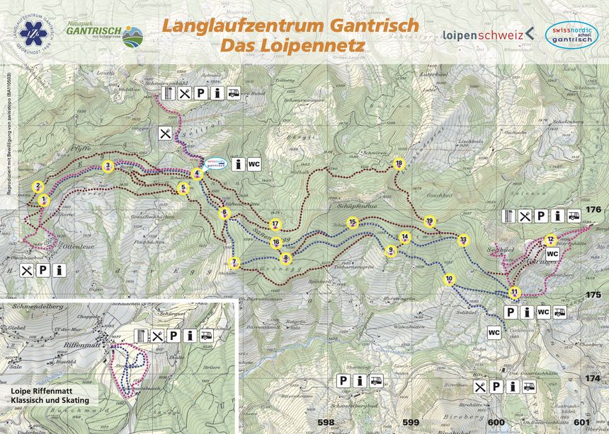 Loipenplan Langlaufzentrum Gantrisch
