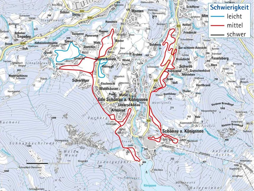 Loipenplan Schönau am Königssee