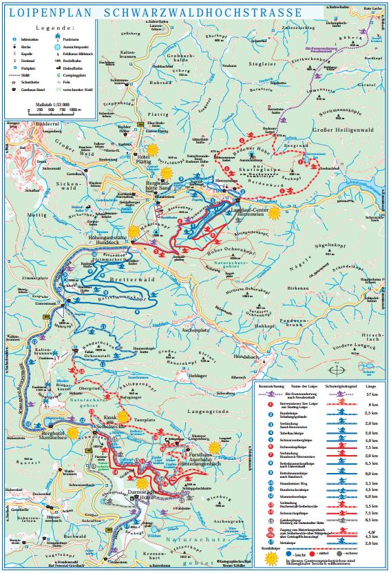 Loipenplan Schwarzwaldhochstraße