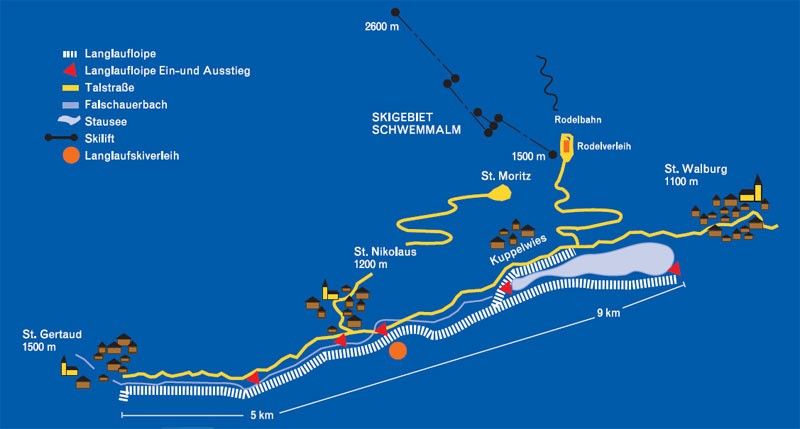 Loipenplan Ultental im Meraner Land