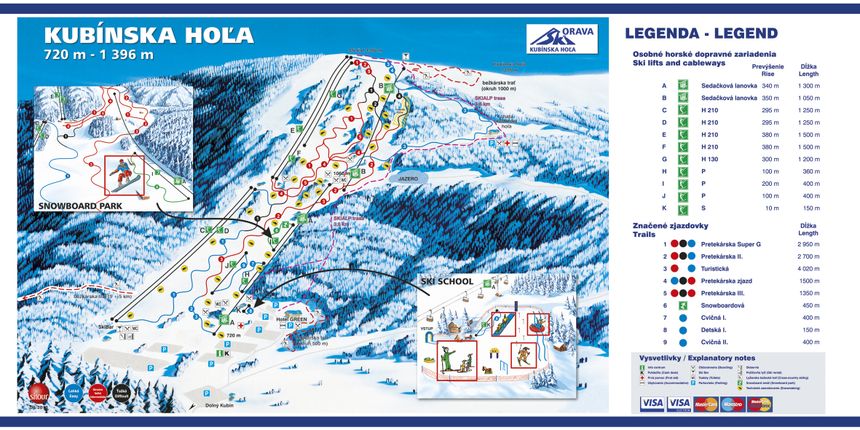 Loipenplan SKI PARK Kubinska hola
