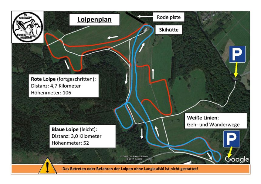 Loipenplan Skilanglaufzentrum Emmerzhausen (Westerwald)