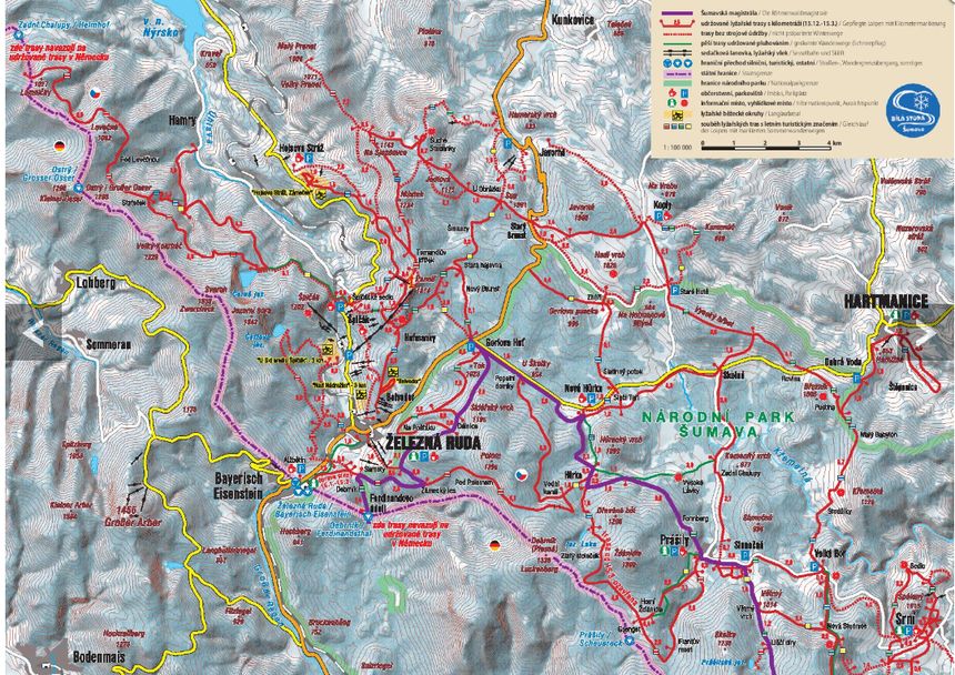 Loipenplan Spicak (Spitzberg) - Zelezna Ruda (Markt Eisenstein)