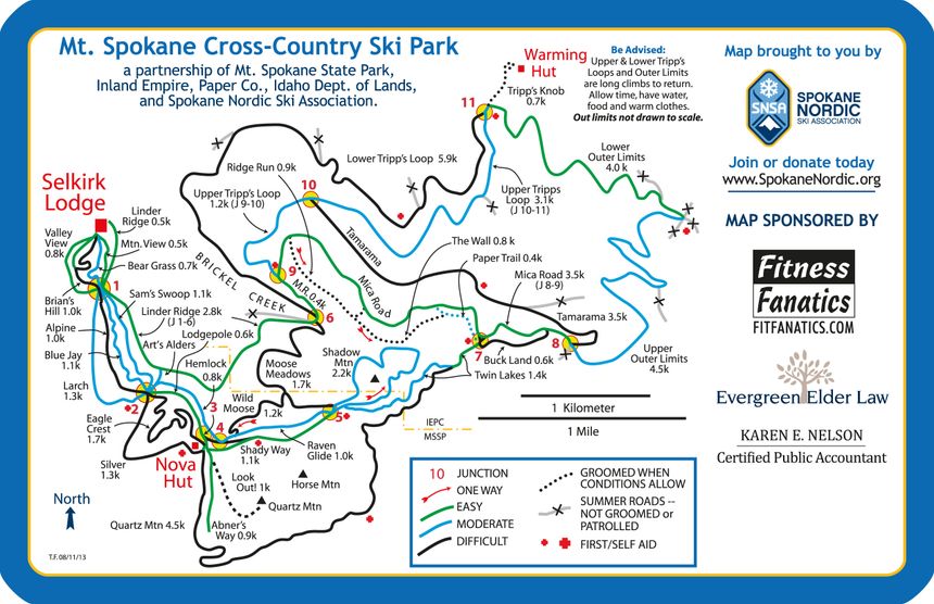 Trail Map Spokane Nordic