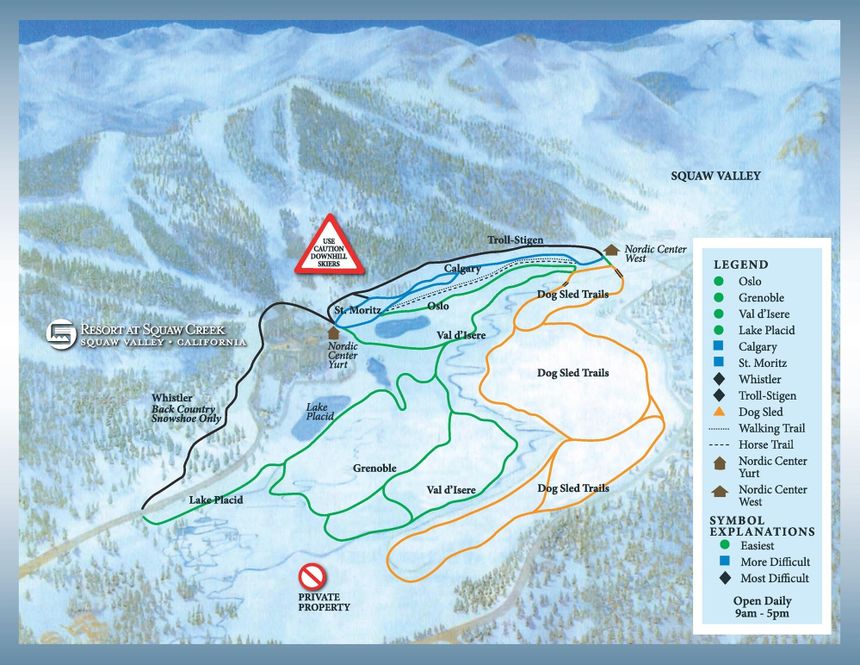 Loipenplan Squaw Creek Nordic Center