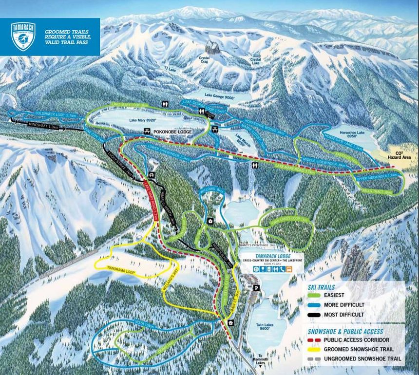 Loipenplan Tamarack Cross-Country Ski Center