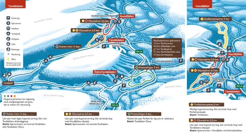 Loipenplan Tandadalen – Hundfjället (Sälen)
