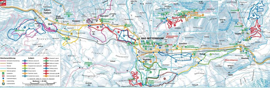 Loipenplan Bad Mitterndorf - Pichl - Tauplitz - Tauplitzalm
