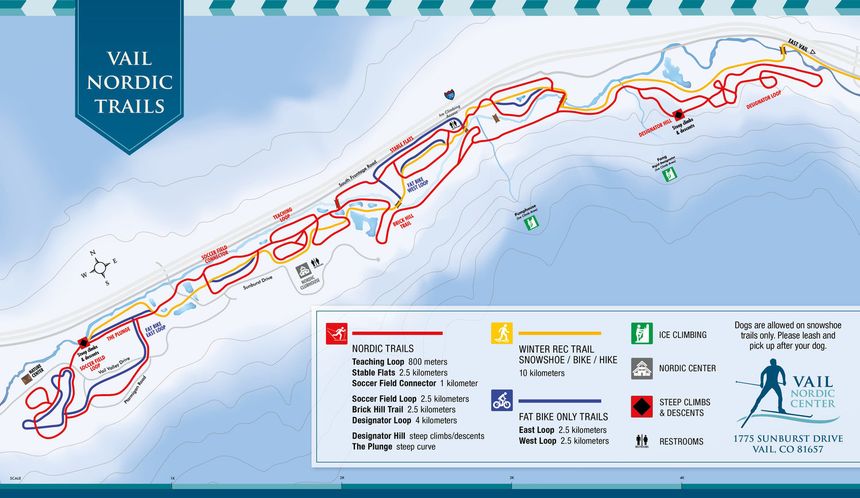 Loipenplan Vail Nordic Center