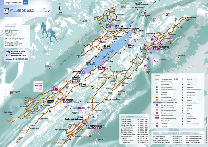 Loipenplan Vallee de Joux