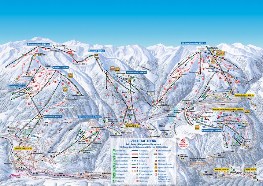 Trail Map Zillertal Arena