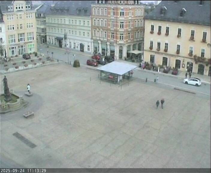 Webcam located at: View at the Market Square of Annaberg-Buchholz