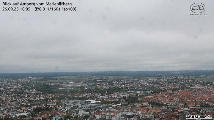Webcam mit dem Standort: Amberg vom Mariahilfberg