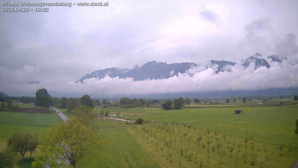 Webcam mit dem Standort: Blick von Feldkirch auf Kamor, Hohen Kasten und Furgglenfirst