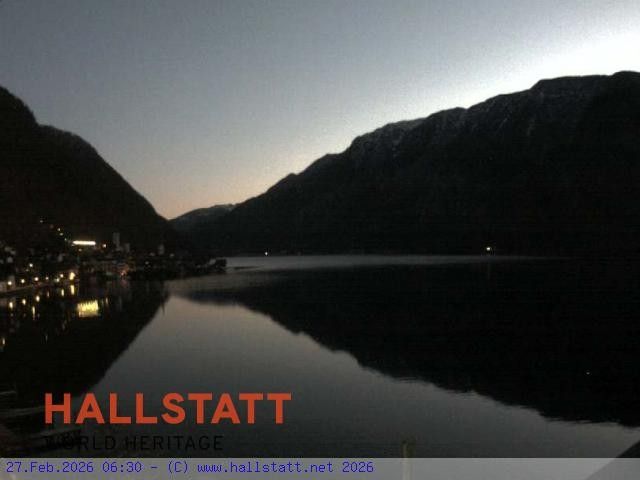 Webcam mit dem Standort: Blick auf den Ort Hallstatt