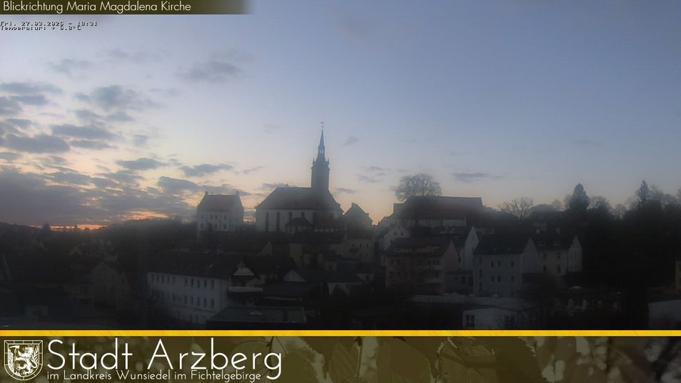 Webcam mit dem Standort: Blick auf die Stadt Arzberg