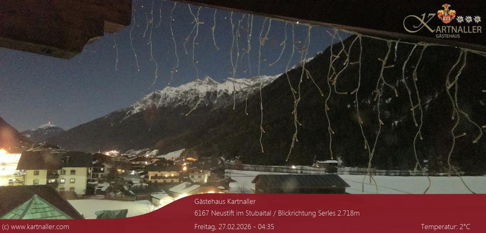 Webcam mit dem Standort: Blick auf Neustift und Serles im Stubaital