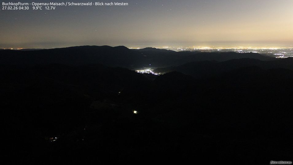 Webcam mit dem Standort: Buchkopfturm Schwarzwald - Blick nach Westen