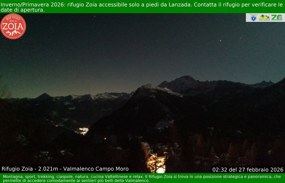 Webcam mit dem Standort: Valmalenco: Rifugio Zoia