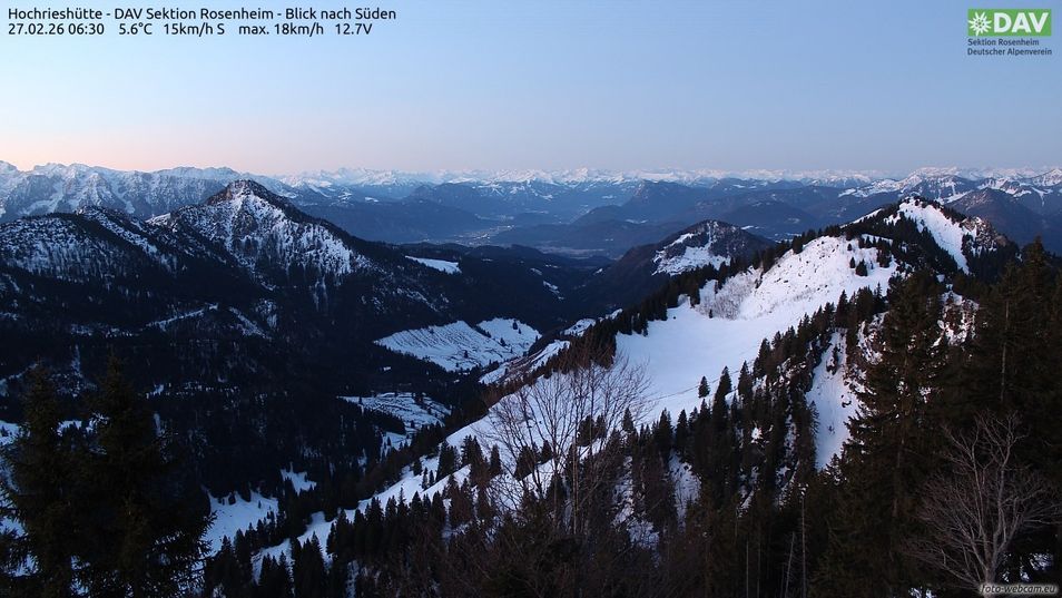 Webcam mit dem Standort: Hochrieshütte - DAV Sektion Rosenheim - Blick nach Süden