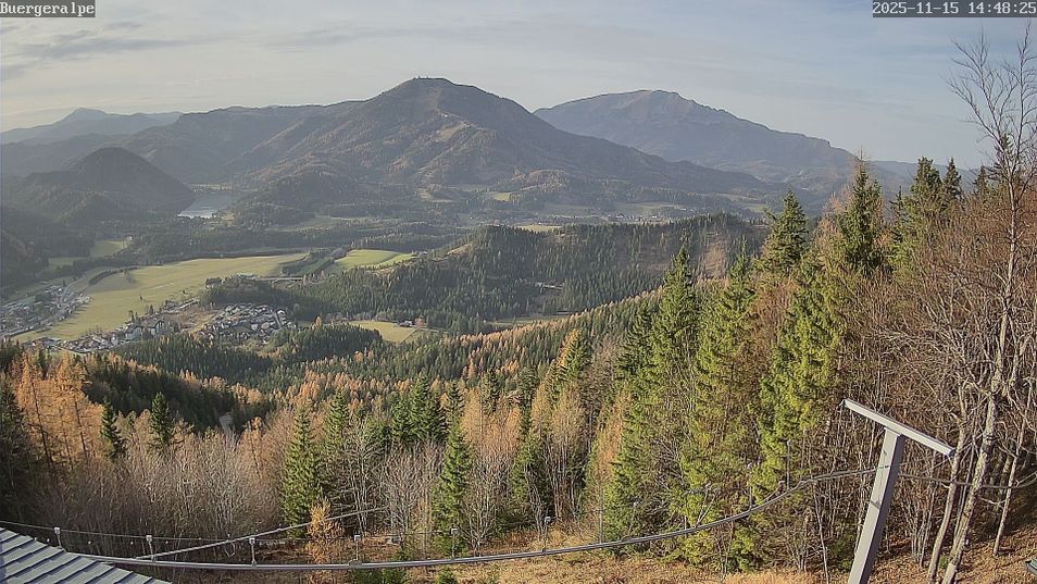 Webcam mit dem Standort: Mariazell Bürgeralpe: Panoramablick Richtung Erlaufsee