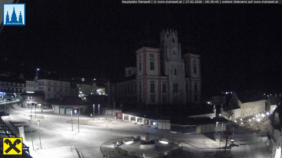Webcam mit dem Standort: Mariazell: Hauptplatz und Basilika