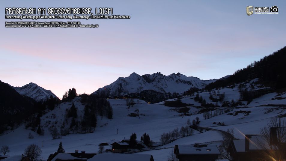 Webcam mit dem Standort: Prägraten am Großvenediger: Blick auf Bichl und die Maurer Berge