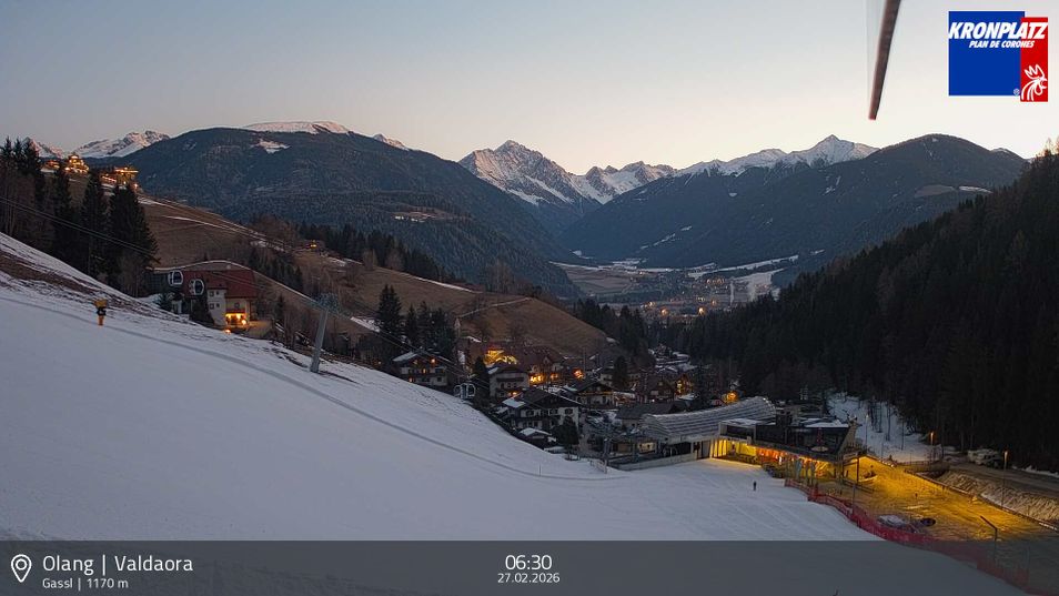 Webcam mit dem Standort: Kronplatz: Olang - Talstation Gassl