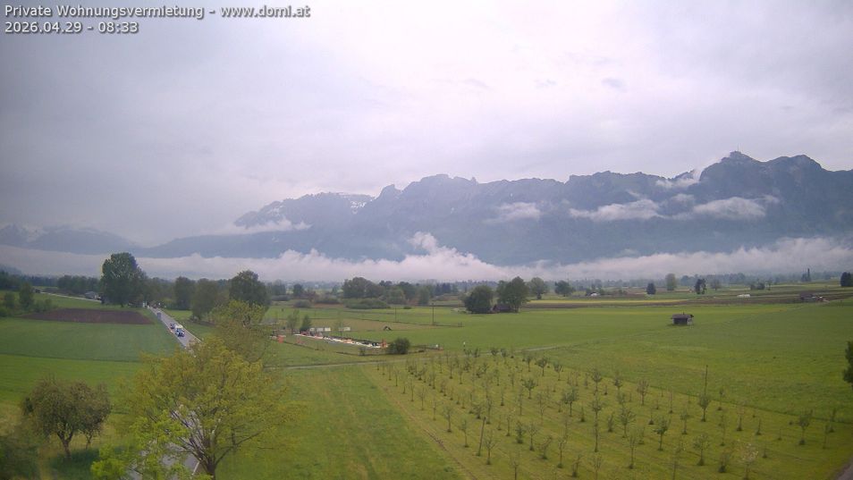 Webcam located at: Panoramic view from Feldkirch to Furgglenfirst, Kamor and Hoher Kasten