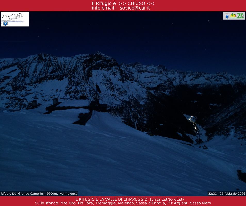 Webcam mit dem Standort: Valmalenco: Rifugio Del Grande Camerini