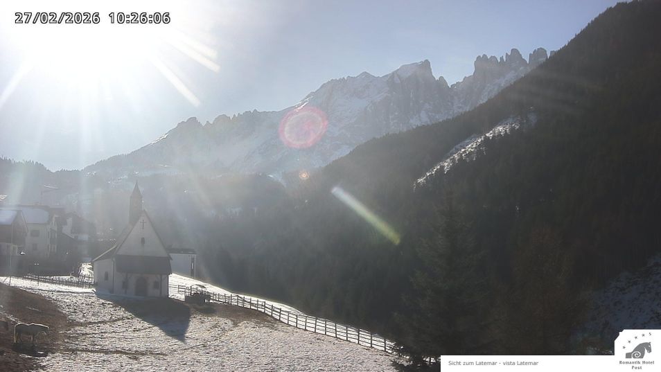 Webcam mit dem Standort: Romantik Hotel Post in Welschnofen