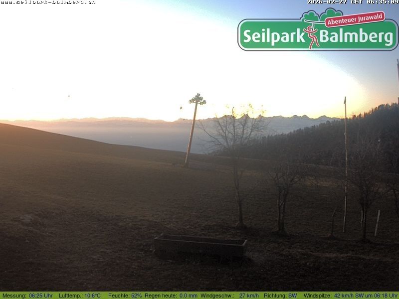 Webcam mit dem Standort: Seilpark Balmberg