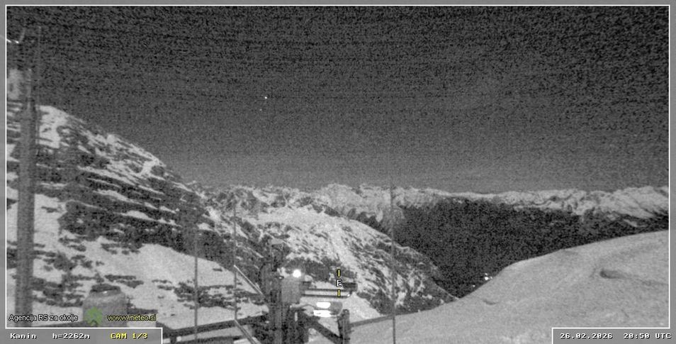 Webcam mit dem Standort: Skigebiet Sella Nevea - Bovec Kanin - Blick nach Osten