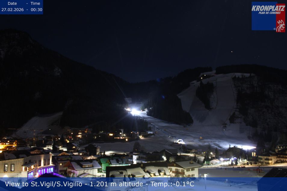 Webcam mit dem Standort: St. Vigil am Kronplatz - Weltcupstrecke