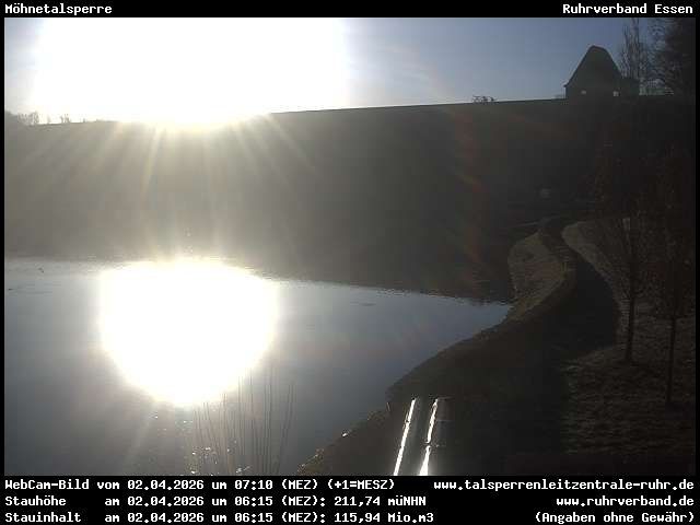 Webcam mit dem Standort: Staumauer am Möhnesee