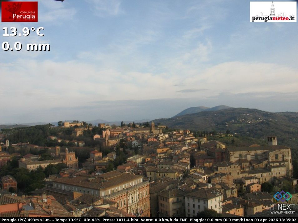Webcam mit dem Standort: Stadt Perugia in Umbrien