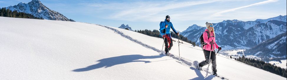 Entdecke beim Schneeschuhwandern traumhafte Ausblicke und unberührte Landschaften!