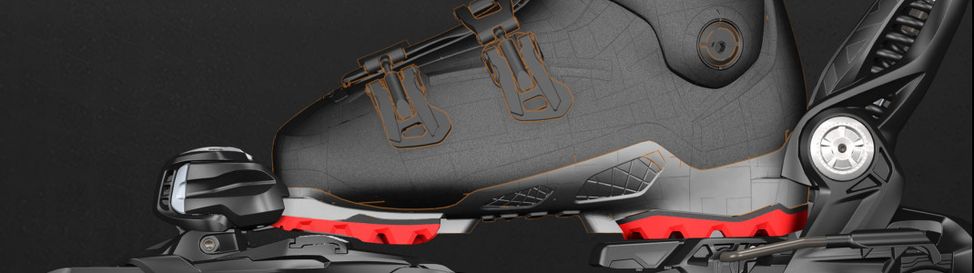 Here you can compare the binding with Alpine soles (blue) and GripWalk soles (red).